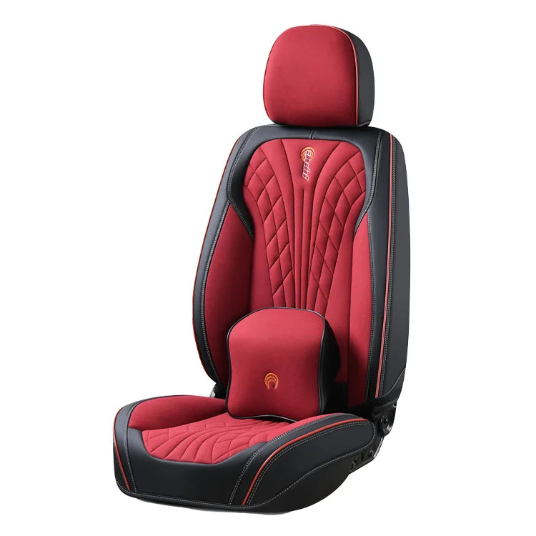 Skin Friendly Texture Luxury Nappa Leather Car Seat Cover Full Set Universal Waterproof Seat Protector