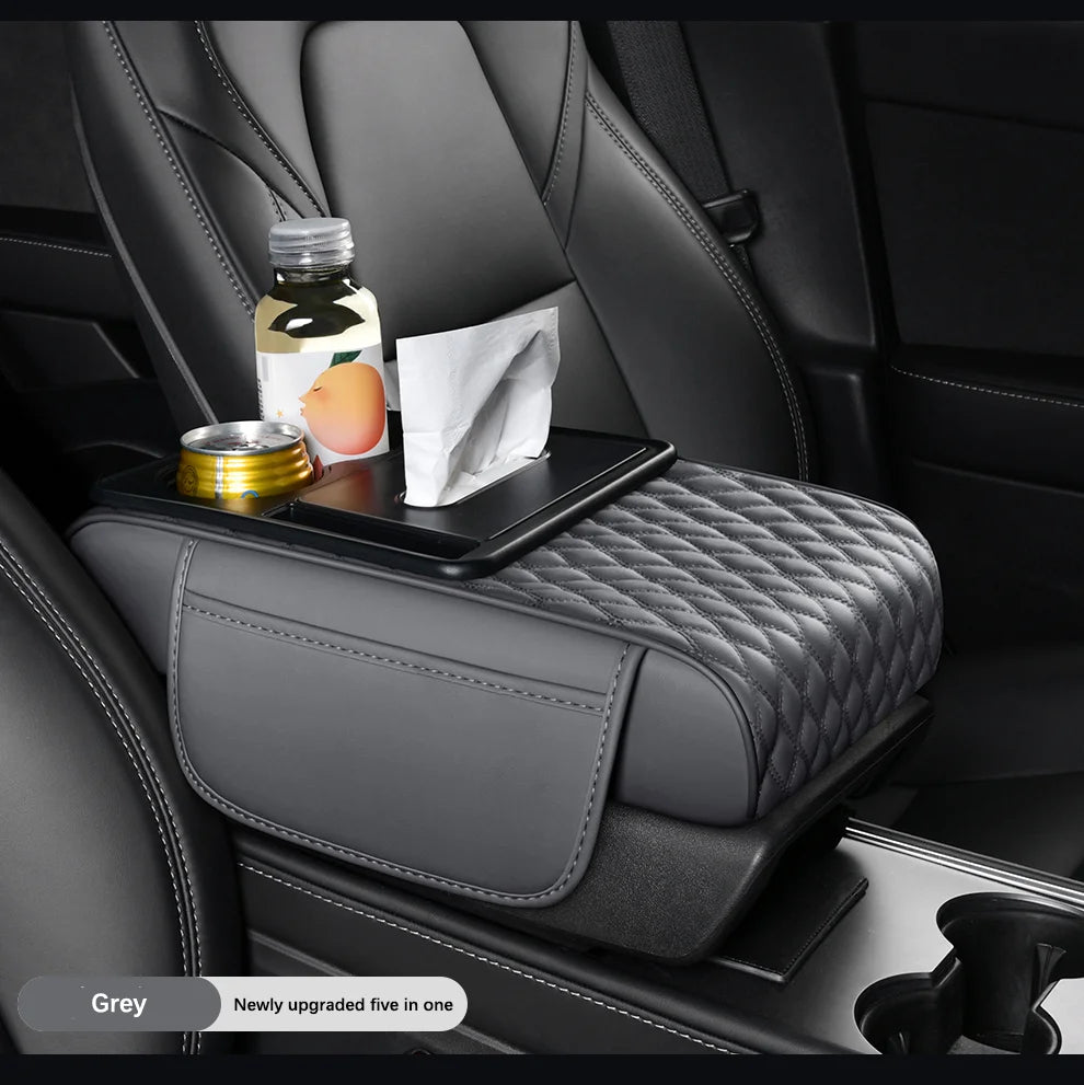 Wholesale Car Center Armrest Pad Console With Leather Storage Bag Cushion Tissue Cup Holder Tissue Box Storage