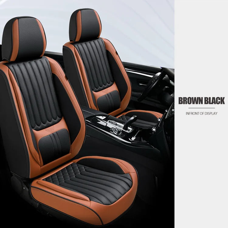 Luxury Breathable and Comfortable Car Seat Cover Full Set Genuine Leather Universal Seat Protector
