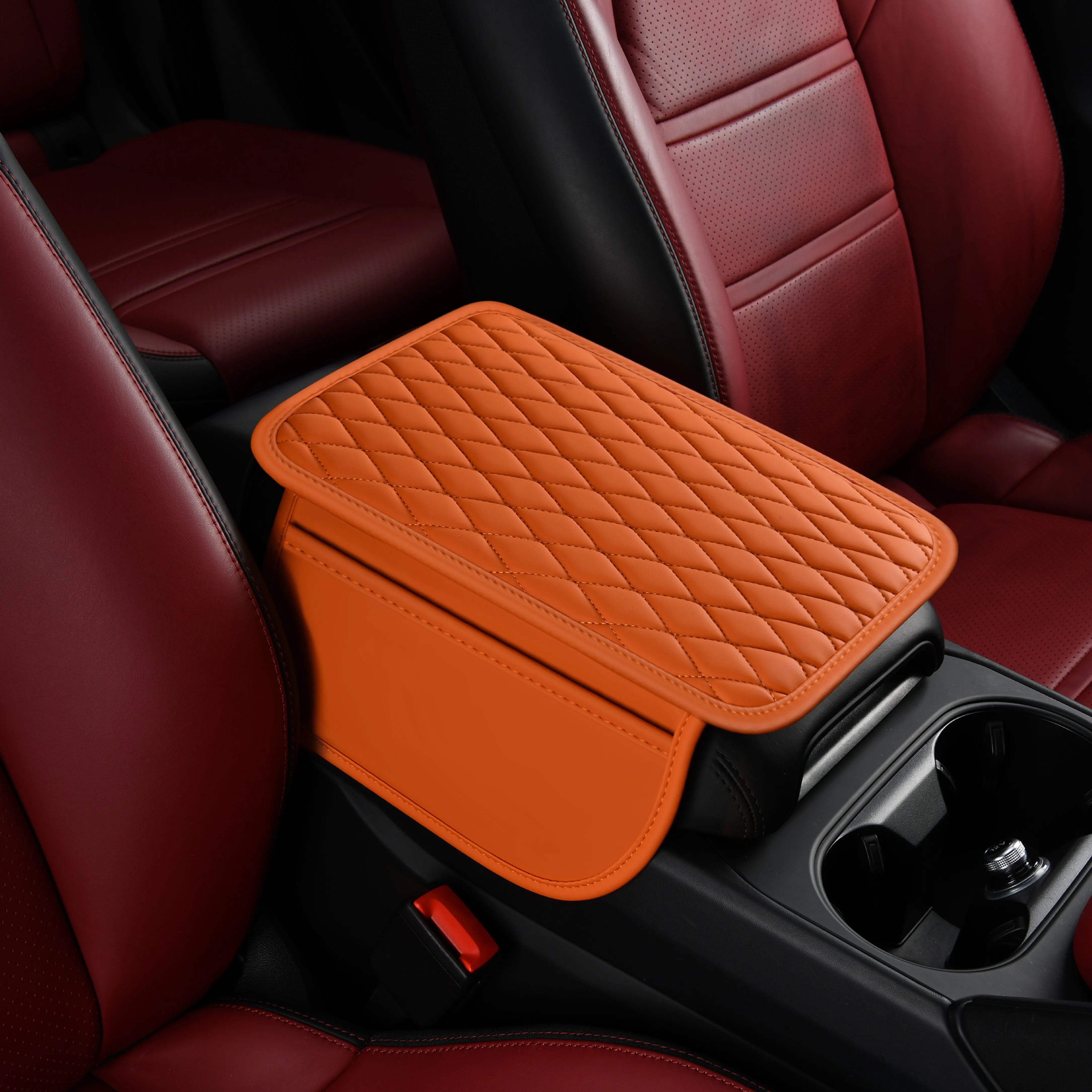 Factory Direct Sell Leather Center Console Cushion Pad Fabric Rhombus Lattice Compatible