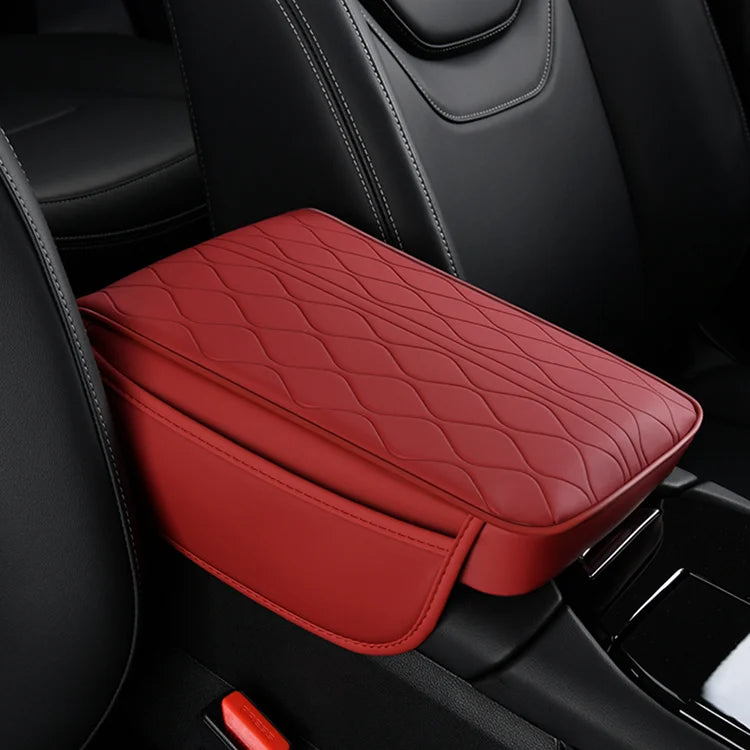 Luxury Style Nappa Leather Memory Cotton Armrest Cover Storage Box Center Console Armrest Protection Cushion