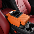 Muti-color Integrated Car Central Armrest Storage Bag Heightened Front with Water Cup Tissue Mat Leather Material Cup Holder