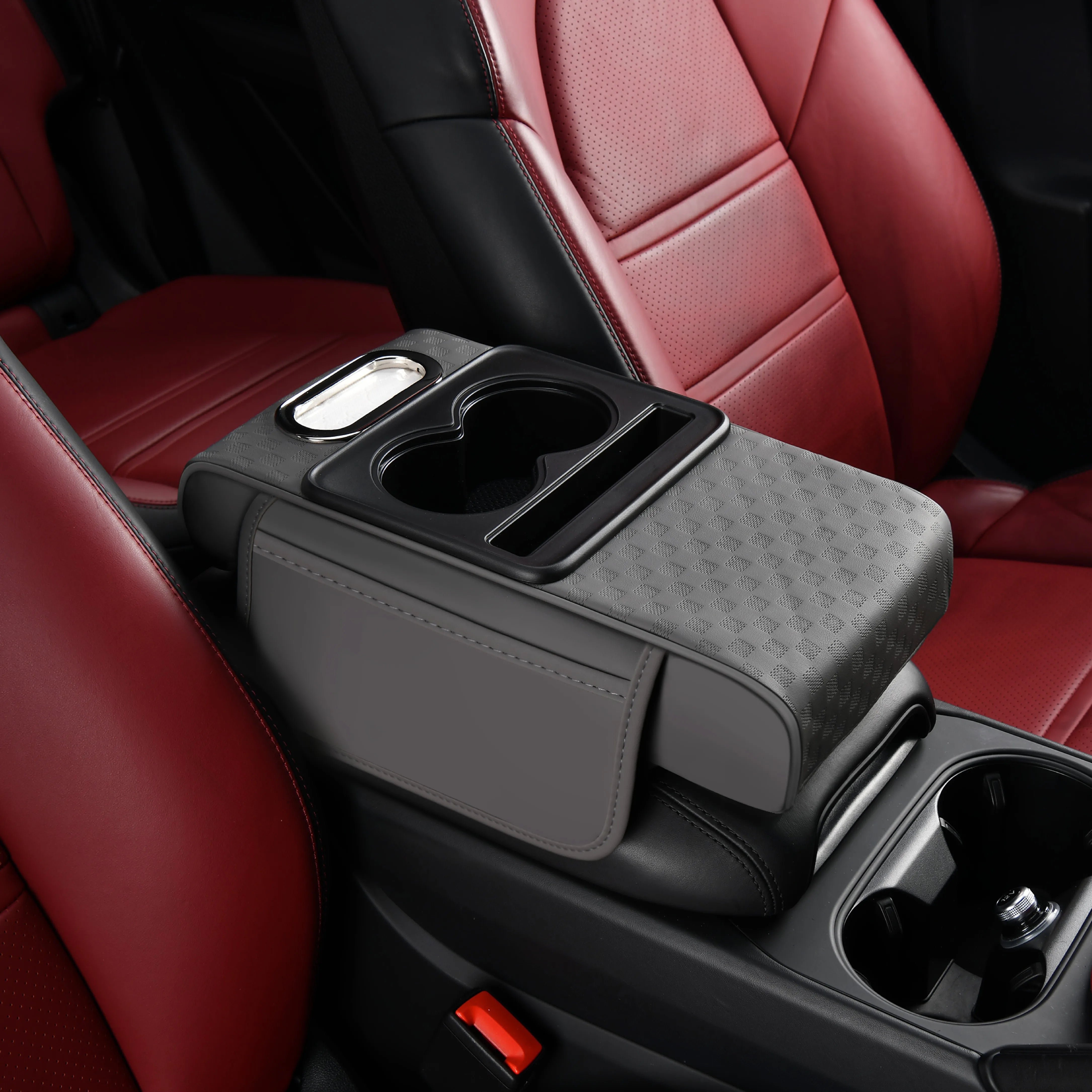 Custom 4-in-1 Muti-color Luxury Universal Car Center Console Protection Cover Leather Armrest for Cup Napkin Box Storage Pad