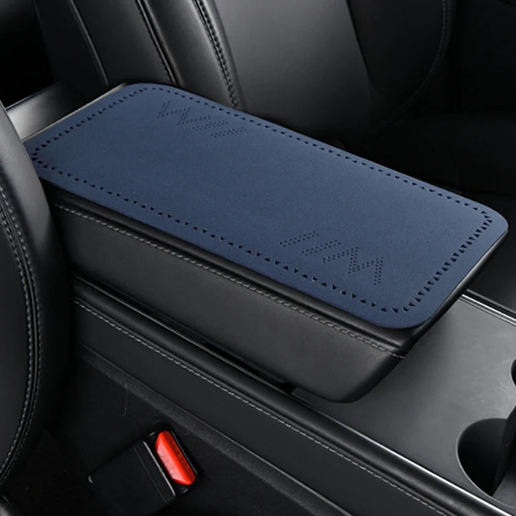 Luxury Multi-Functional Car Armrest with Height Fluffy Pad Anti-Slip Design Suede Interior Accessory