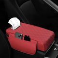 Luxury Elegant Leather Car Interior Accessories Armrest Storage Box Cover High Tissue Storage Capacity for Center Console Mat