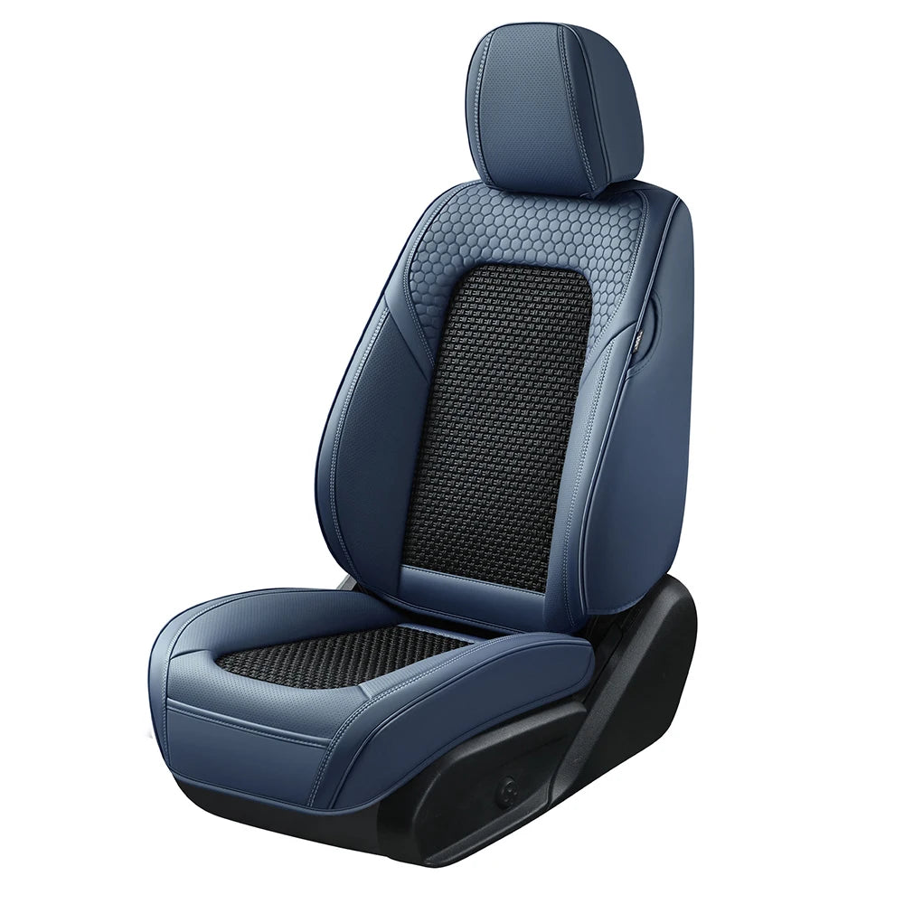 New Design 2025 Luxury Full Set Leather Honeycomb Shape Car Seat Covers Custom Logo Universal Fit Sports Style Auto Accessory