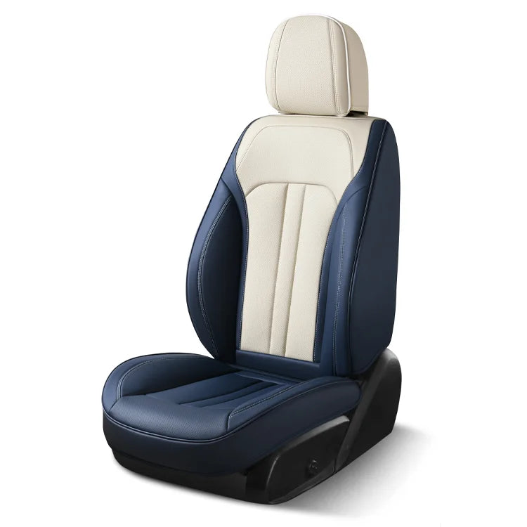Contracted Style Universal Waterproof Seat Protector Genuine Leather Car Seat Cover Full Set