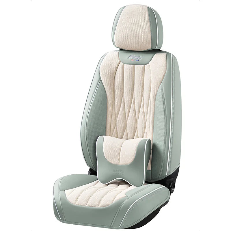 Pu Soft Leather Fabric Universal Size Luxury Waterproof Full Set Universal Fit Car Seat Cover