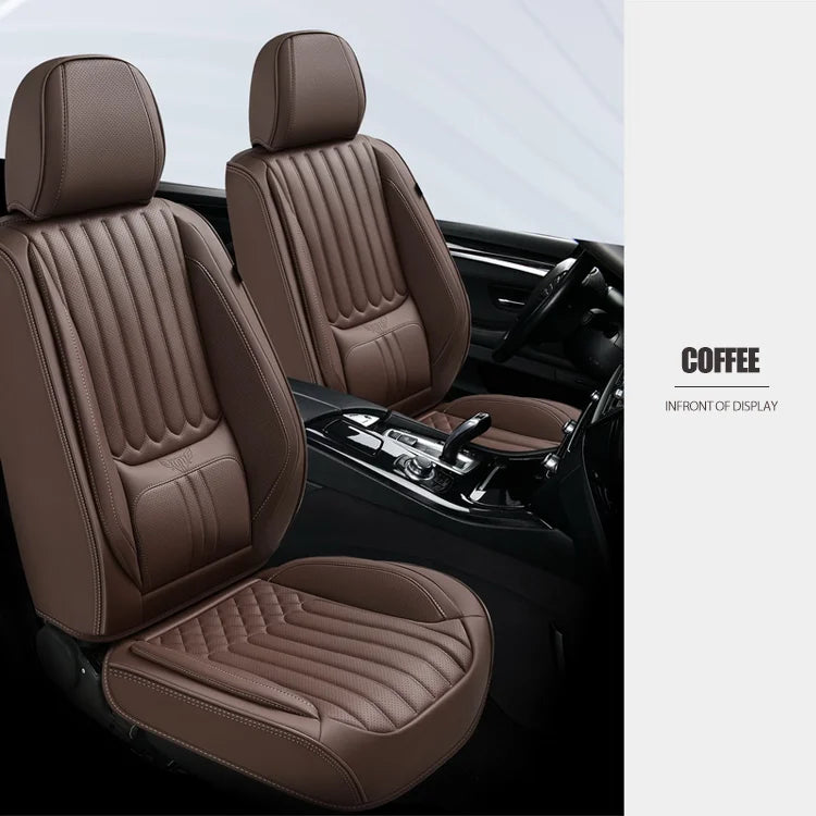 Luxury Breathable and Comfortable Car Seat Cover Full Set Genuine Leather Universal Seat Protector