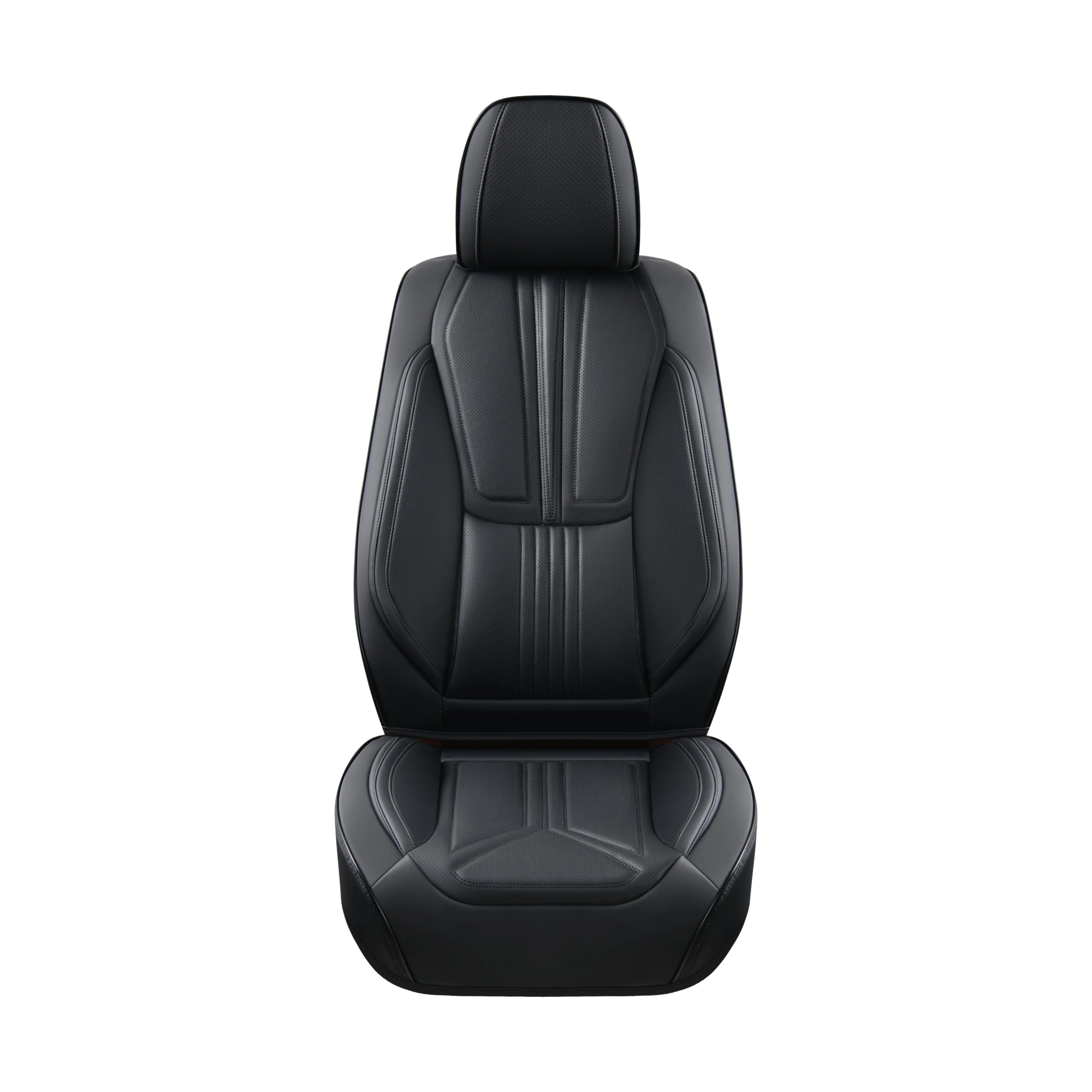 Auto Accessories Breathable Comfort Black Universal Leather Car Four Seat Cover Full Set