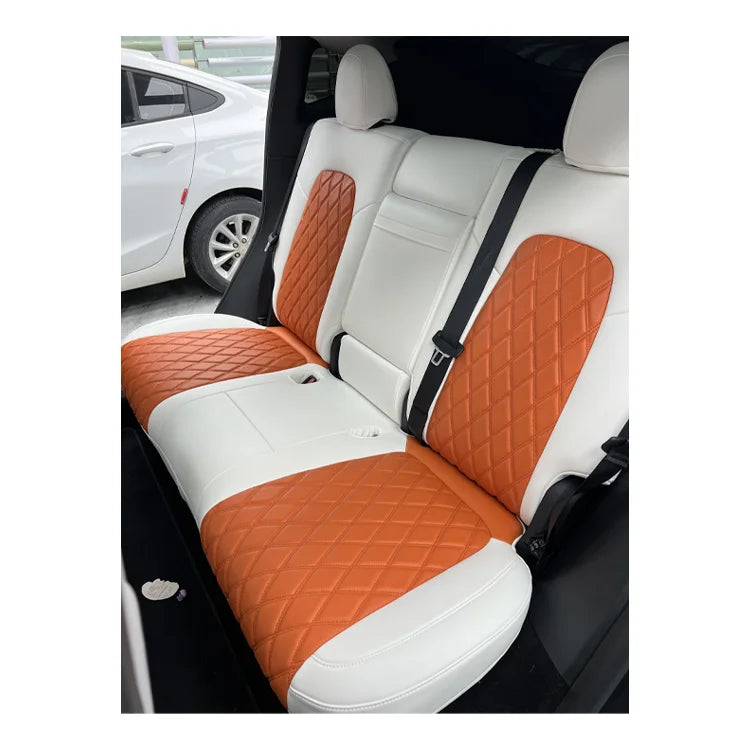 Tesla Model Y Exclusive Luxury Nappa Leather Car Seat Cover Full Set Seat Protector