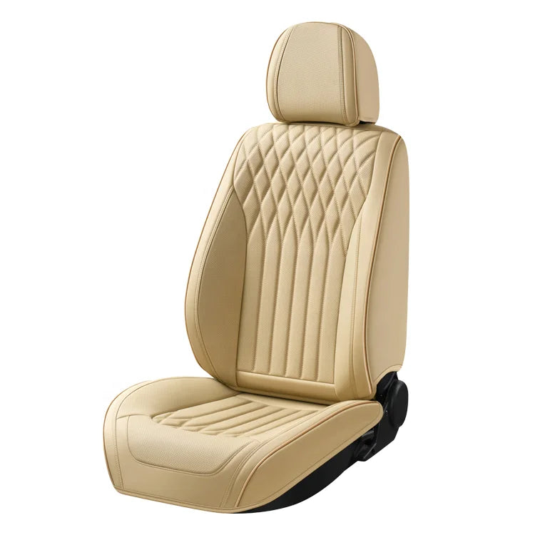 Genuine Leather Classic Style Luxury Car Seat Cover Full Set Waterproof PVC Seat Protector for Universal Car Accessories