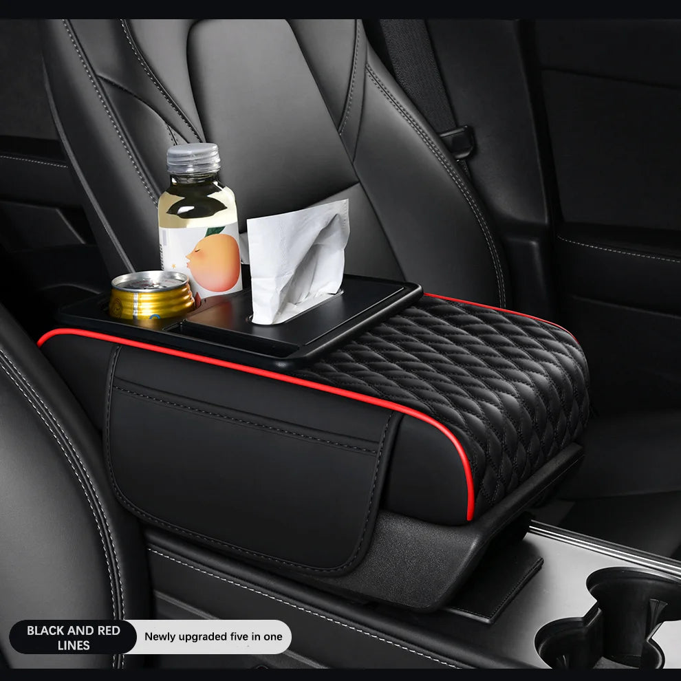 Custom Muti-color Simple Luxury Universal Car Center Console Protection Cover Leather Armrest Box Storage Pad