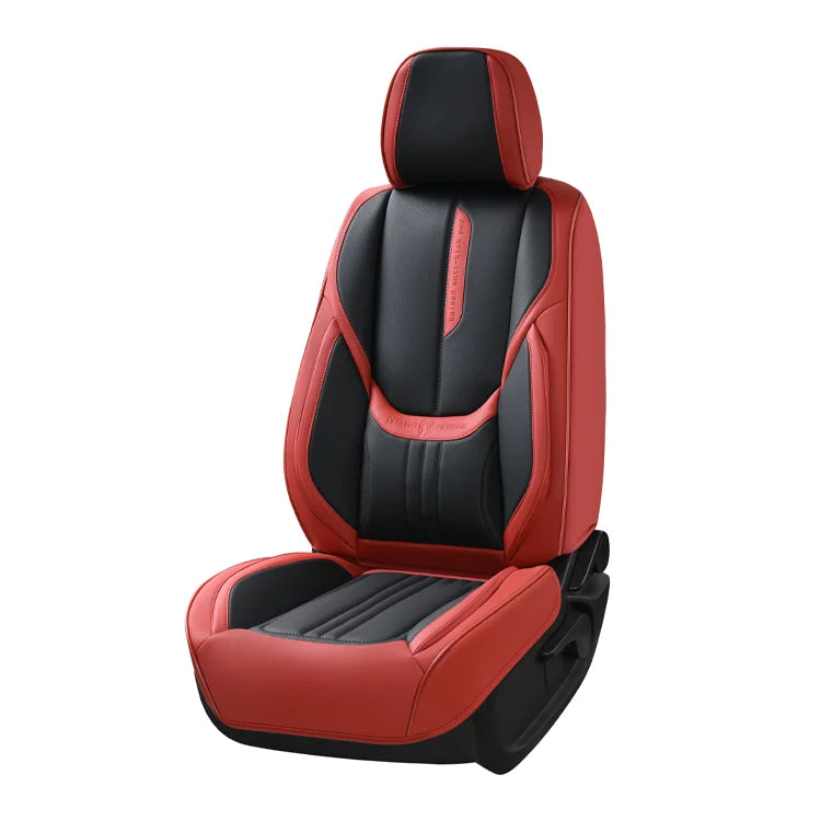 Luxury Full Set Car Seat Cover with U-Shaped Neck Pillow Genuine Leather