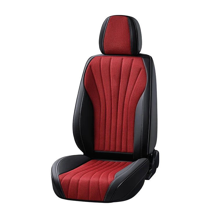 Four Seasons Universal Leather Full Set Car Seat Cover Car Seat Protector for 2025 Summer Cool Down Driving