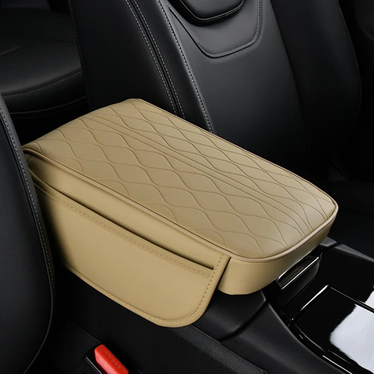 Luxury Style Nappa Leather Memory Cotton Armrest Cover Storage Box Center Console Armrest Protection Cushion