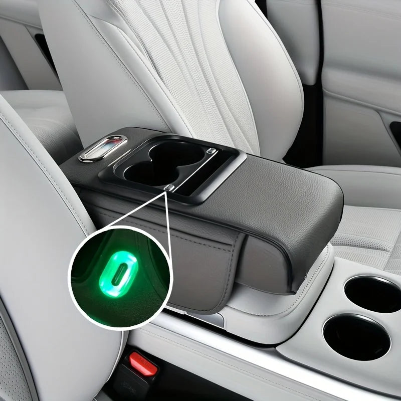 2025 Most Popular Multifunctional Integrated Charging Car Handrail Height-increasing Pad Used for Storing Phone Cups Tissues