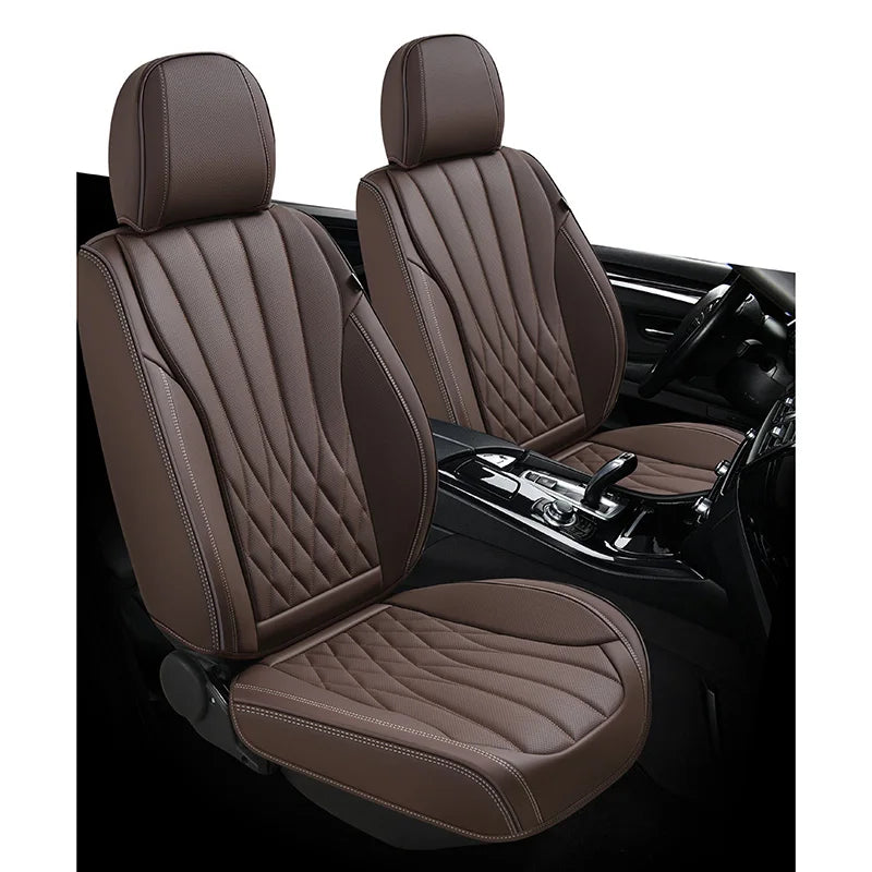 Custom Full Luxury Four Seasons Universal Breathable Easy Install Leather Car Seat Cover Cushion