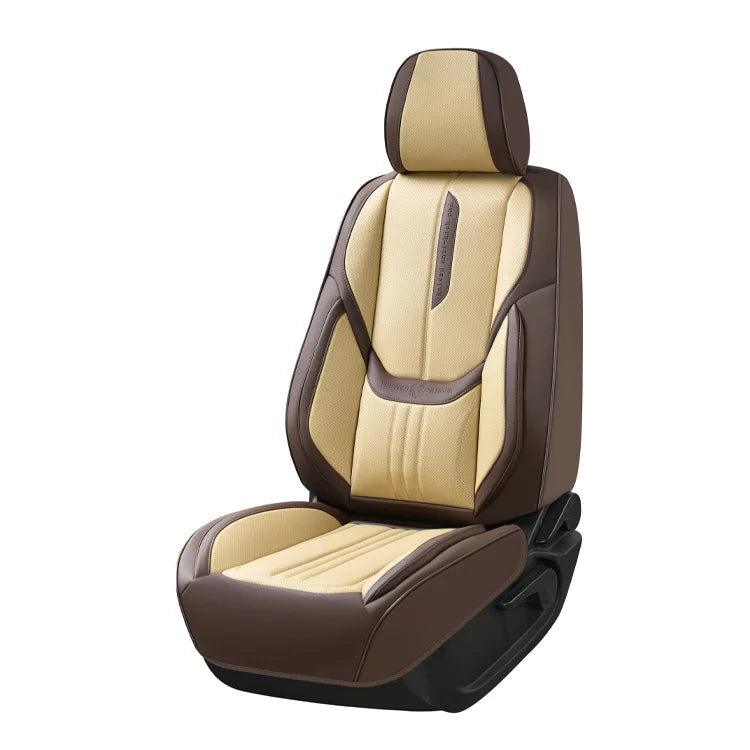 Luxury Nappa Leather Car Seat Cover Set with Classic U-Shaped Neck Pillow Toyota Corolla Front Featuring Classic PVC PU Design