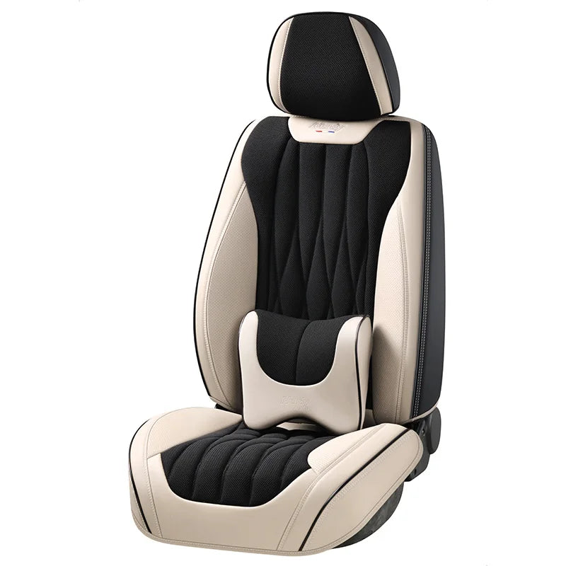 Waterproof and Wear Resistant Sports 5 Seats Universal Fit Leather Cushion Seat Full Set Seat Cover