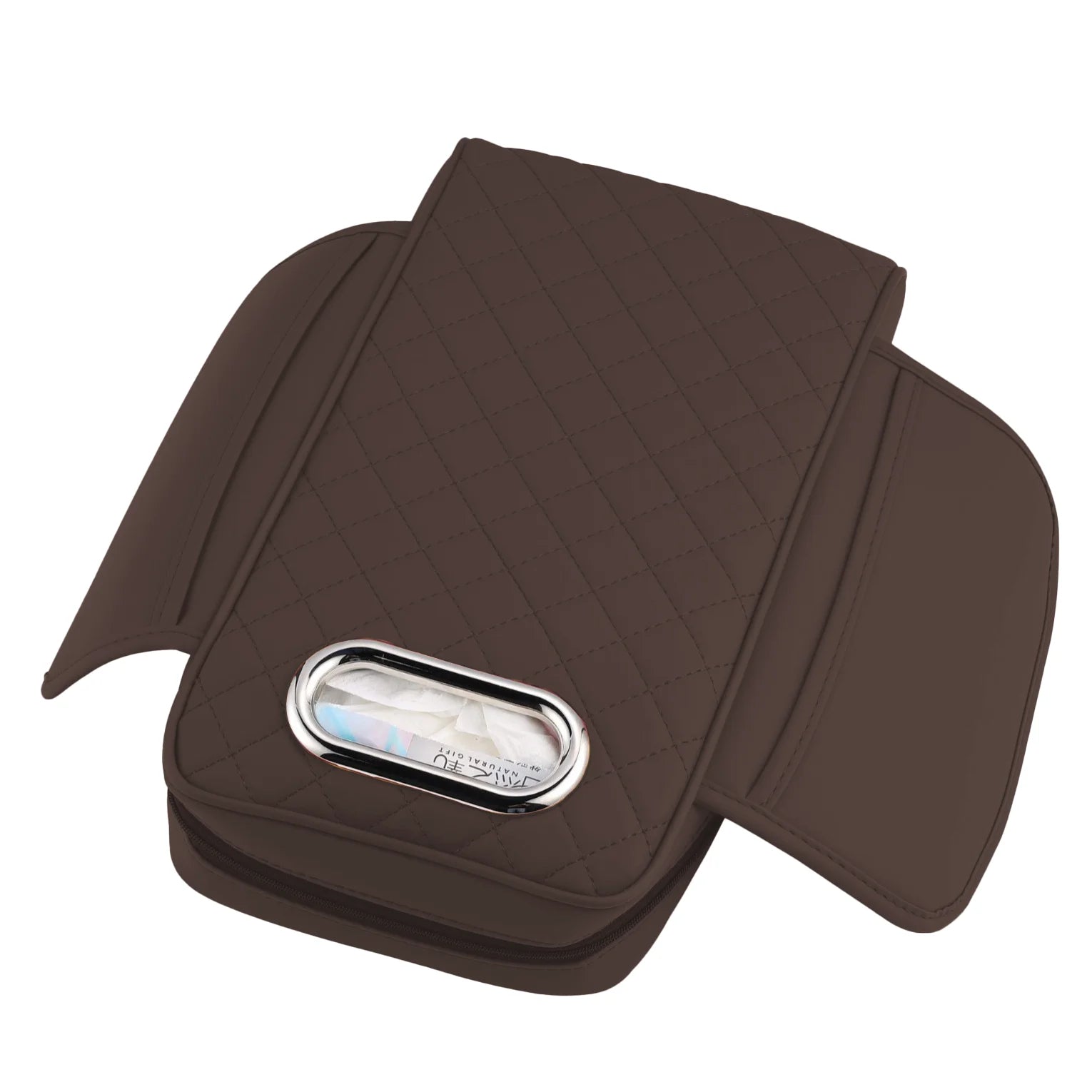 Leather Car Interior Accessories Armrest Storage Box Cover Tissue Storage Capacity for Center Console Mat