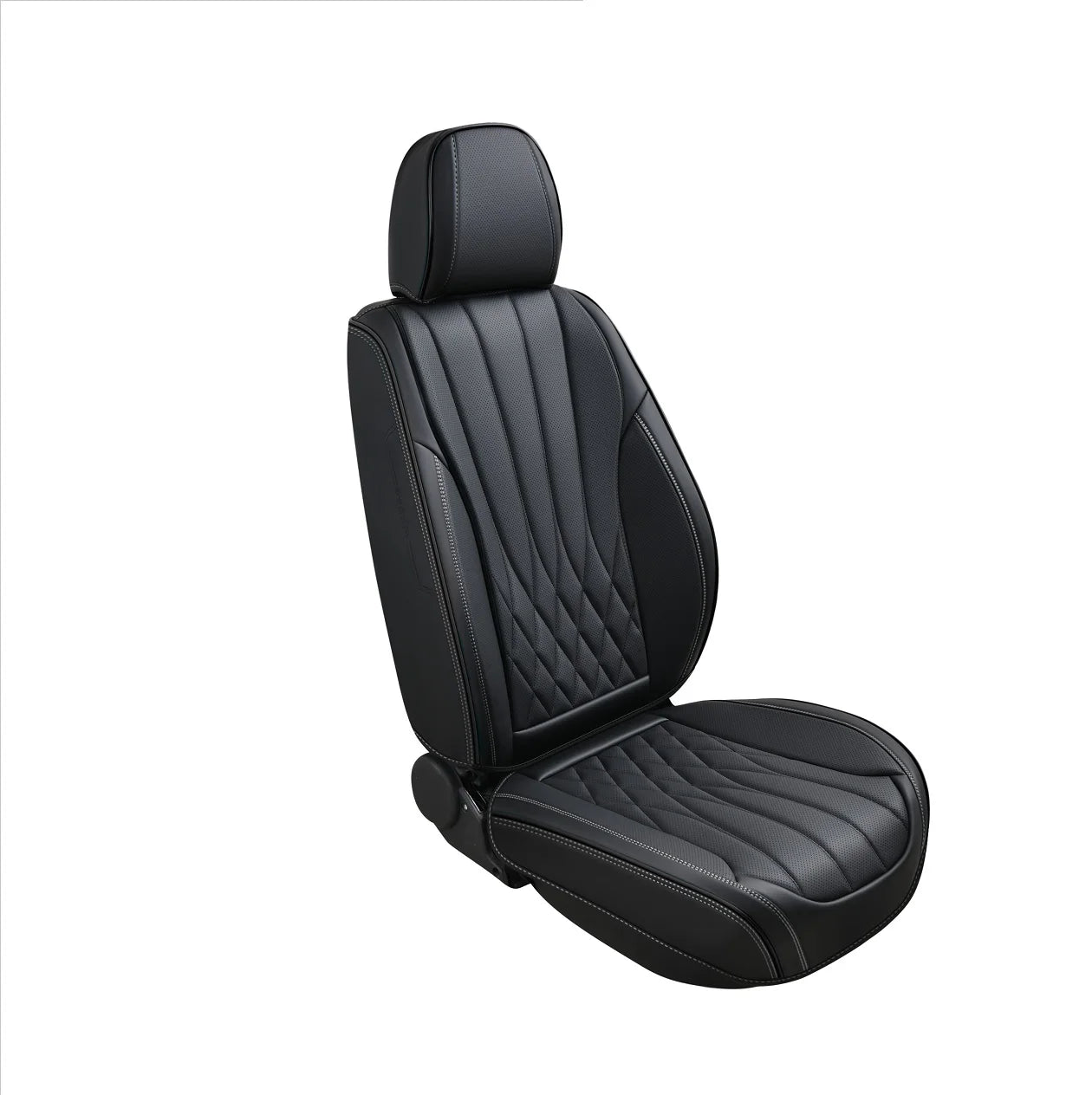 Fashion Four Season Universal Black Breathable Leather Full Set Car Seat Covers Cushion