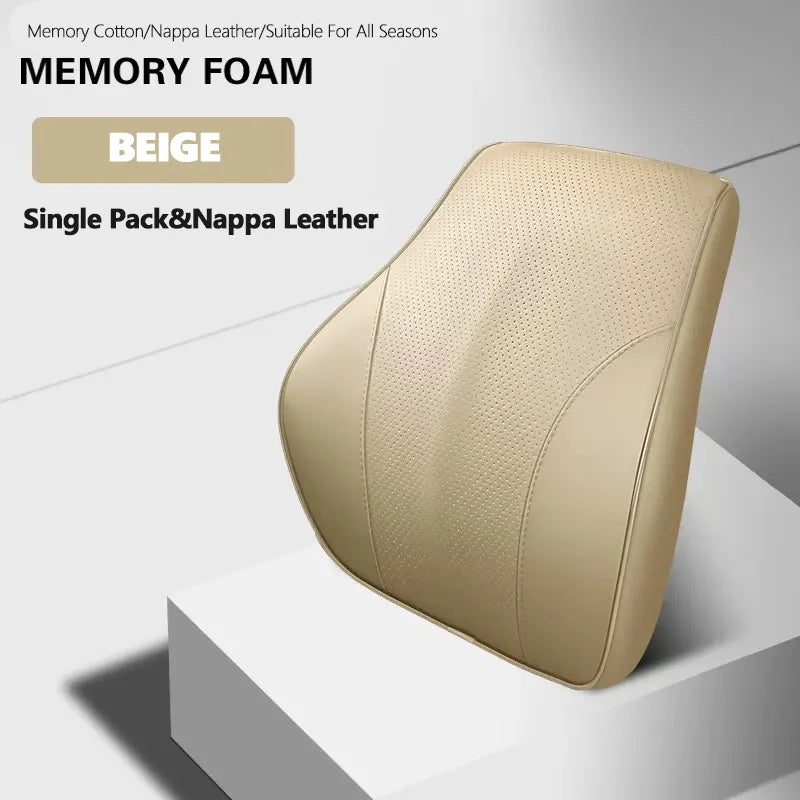 Nappa Leather Design Large Single Memory Cotton Waist Cushion for Seat Pillows Cushions