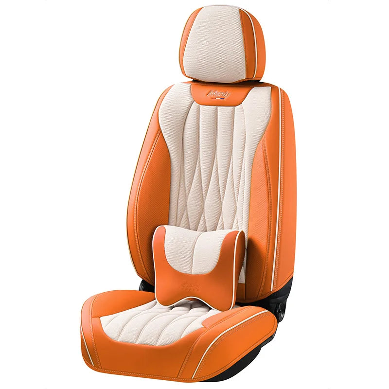 Pu Soft Leather Fabric Universal Size Luxury Waterproof Full Set Universal Fit Car Seat Cover
