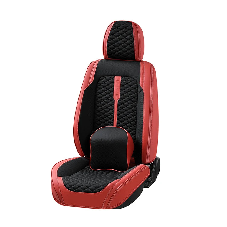 Newly Product Car Seat Protector Comfortable Breathable Leather Car Seat Covers with Lumbar Pillow