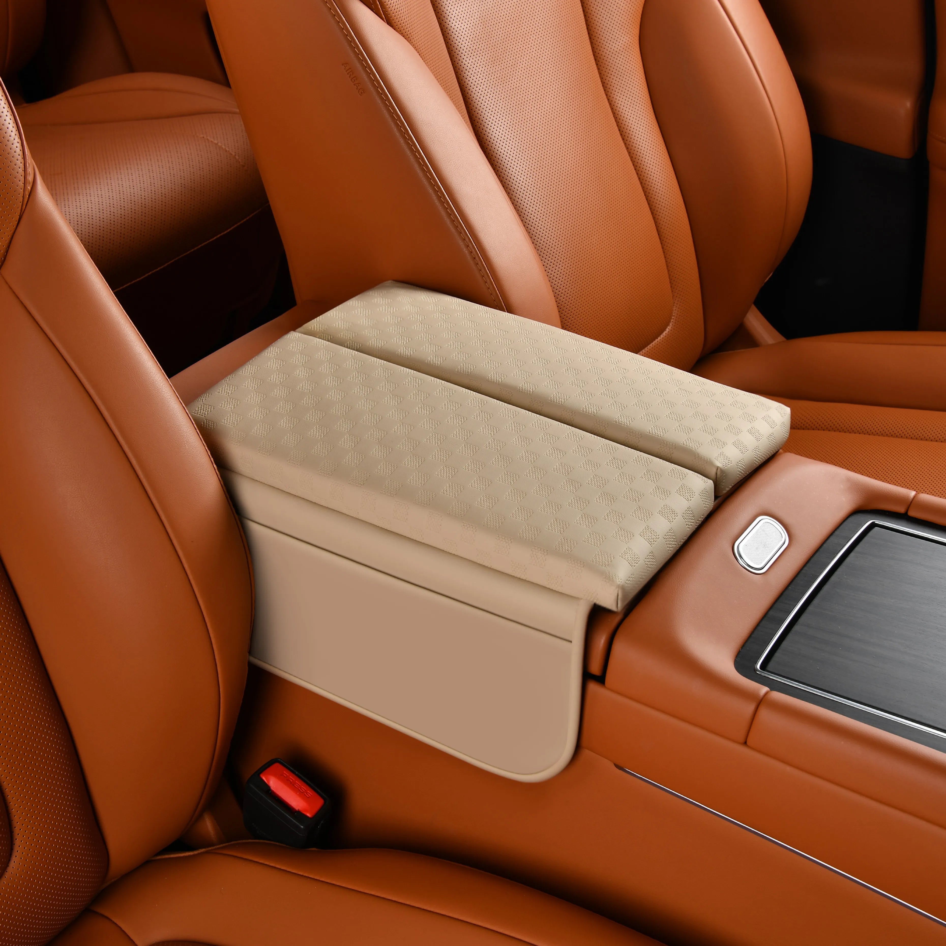Modern Design Leather Car Armrest Cushion Pad Double Open Car Center Console Armrest Cover With Side PocketSuitable for Li Auto