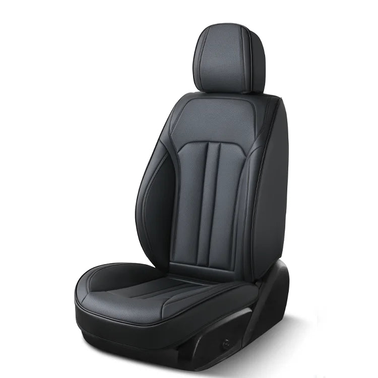 Concise Style Universal Waterproof Seat Protector Genuine Leather Car Seat Cover Full Set