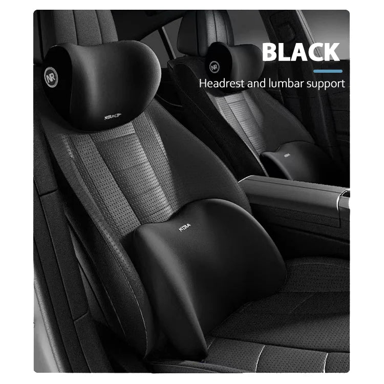 Memory Foam Car Headrest Pillow and Lumbar Support Cushion Comfortable Back Seat Interior Accessories
