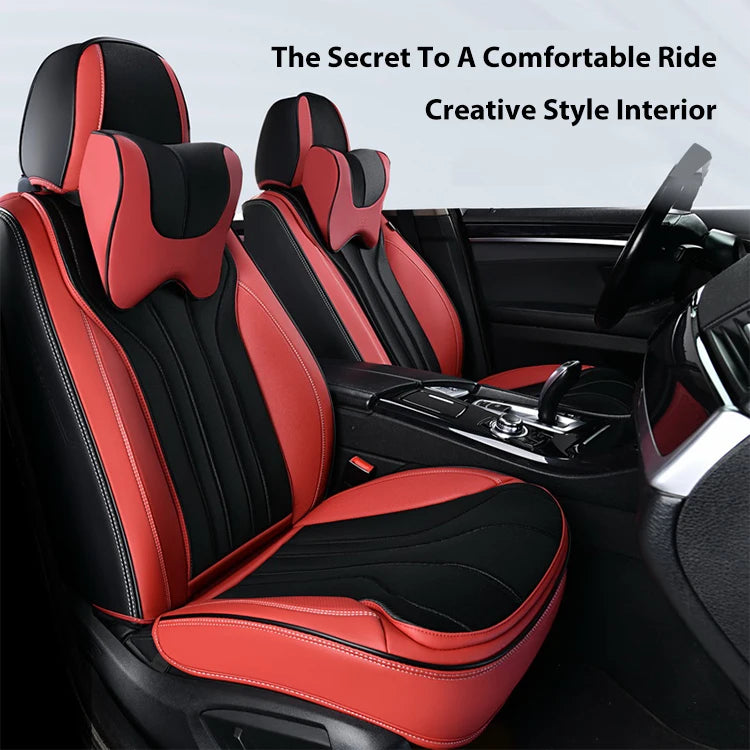 Best Sell 3D Universal Leather Soft Silver Gauze Fabric Full Set Car Seat Cover Seat Protector