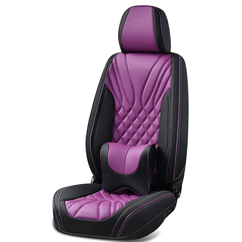 Luxury Automotive Custom Made Universal Leather No Peculiar Smell Car Seat Covers Full Set