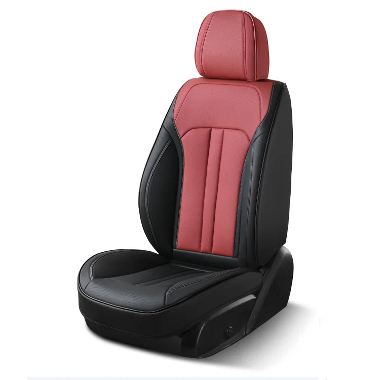 Concise Style Full Set Waterproof Car Seat Cover Genuine Leather Universal Protector for Car Interior Free Size