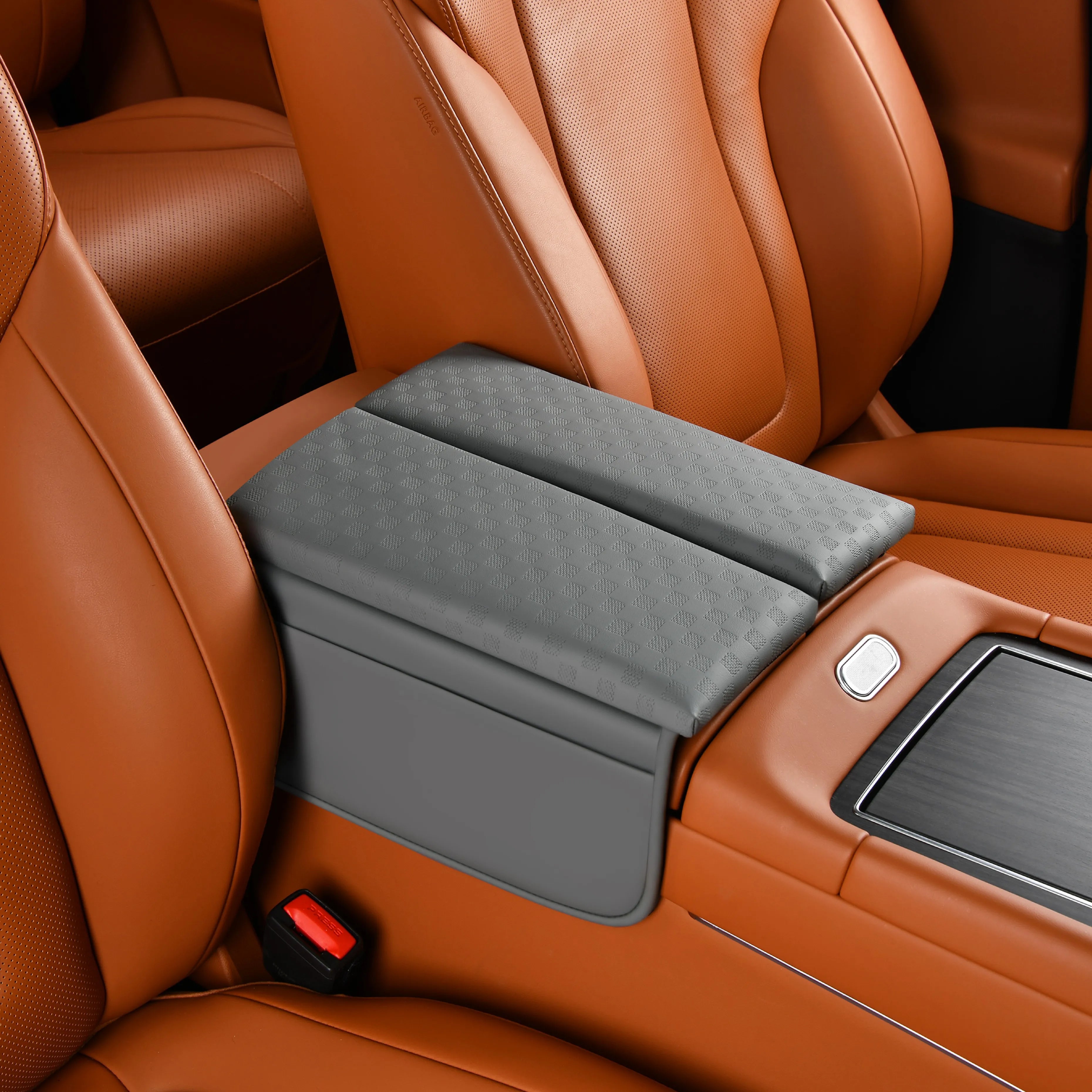 Modern Design Leather Car Armrest Cushion Pad Double Open Car Center Console Armrest Cover With Side PocketSuitable for Li Auto