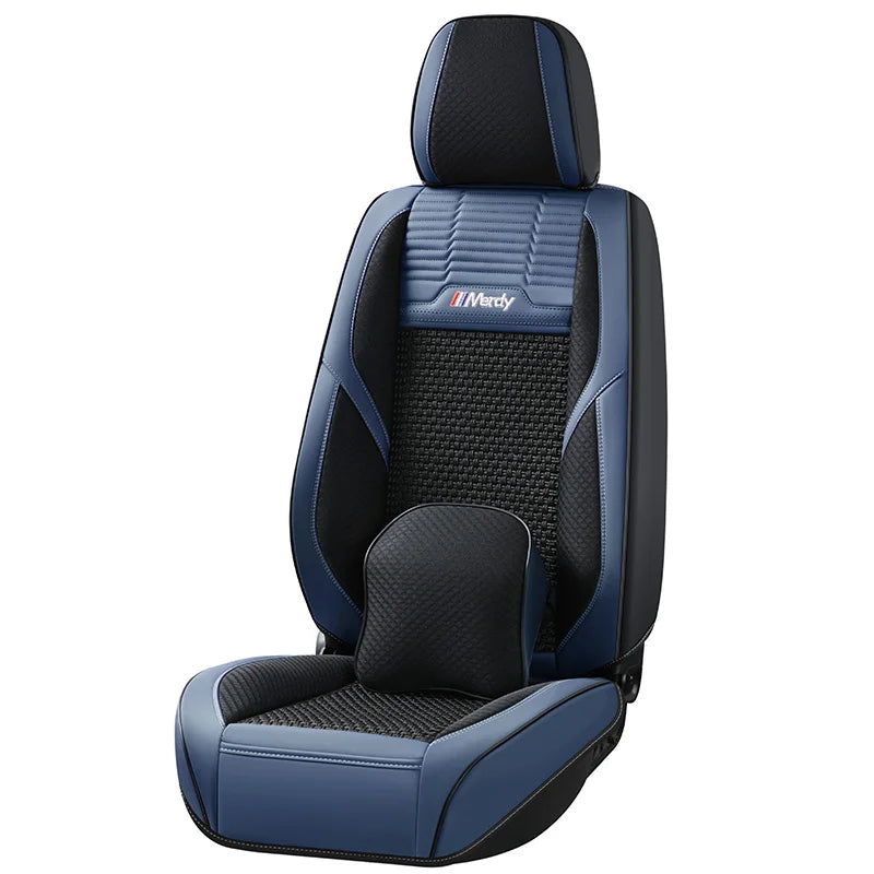 Four Seasons Breathable Easy Install Popular Style Protection Leather Car Seat Cover With Front Pillow