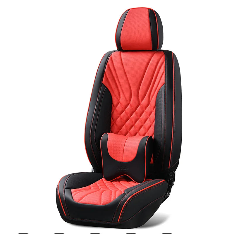 High Quality Business Waterproof Universal Premium Full Leather Car Seat Cushion Cover Set