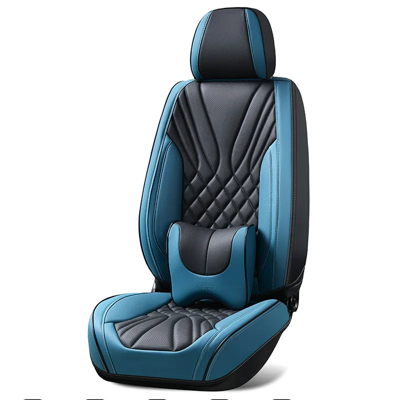 Four Seasons Universal Leather Creative Durable Breathable Luxury Car Seat Covers Full Set