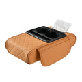 Car Interior Accessories Leather Armrest Storage Box Cover Tissue Storage Capacity Water Cup Holder Assembled Center Console Pad