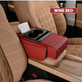 Leather Car Interior Accessories Armrest Storage Box Cover Tissue Storage Capacity Water Cup Holder Assembled Center Console Pad