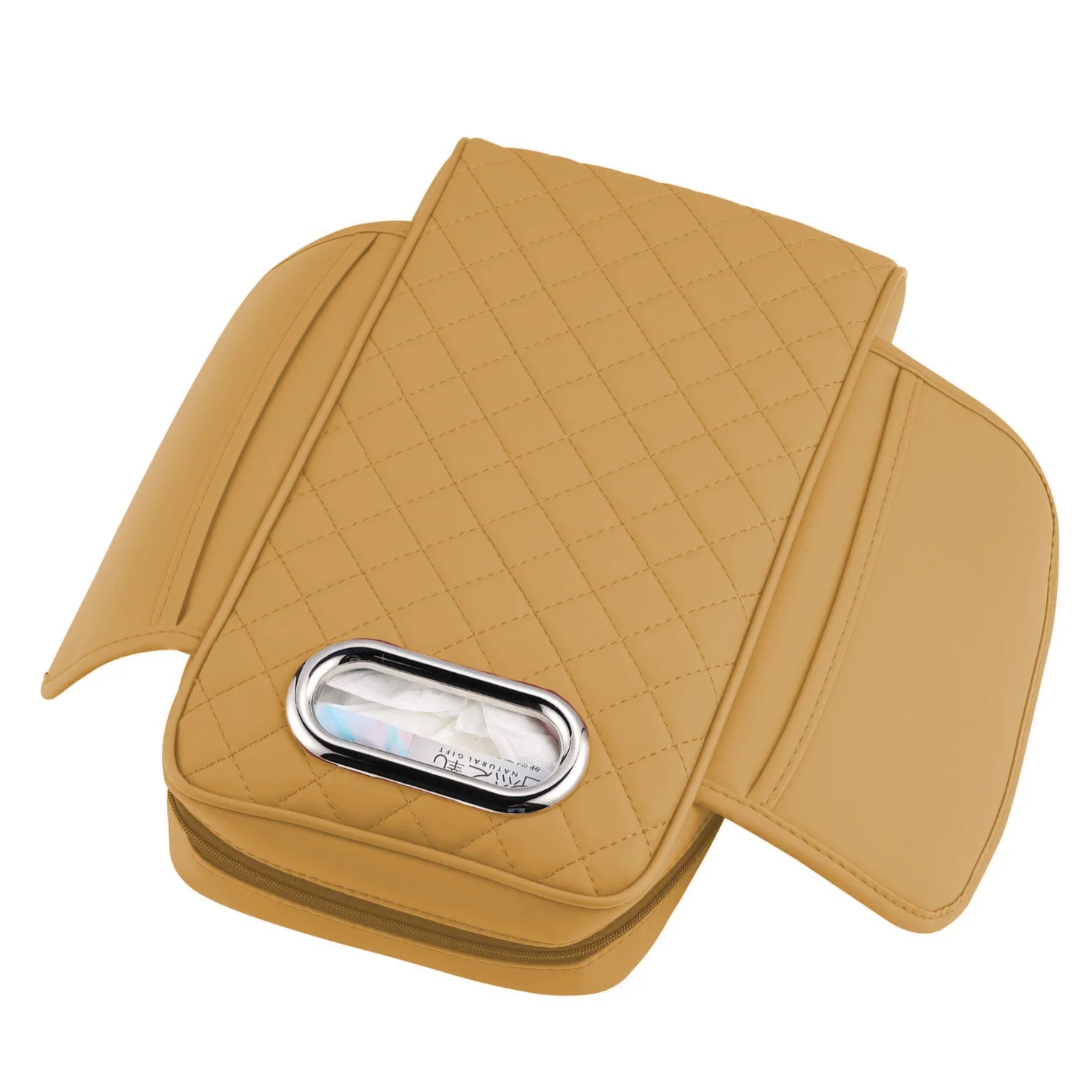 Luxury Elegant Leather Car Interior Accessories Armrest Storage Box Cover High Tissue Storage Capacity for Center Console Pad
