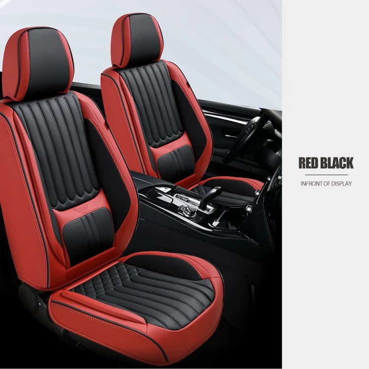 Luxury Genuine Leather Car Seat Protector Set Waterproof PVC Universal Fit for Nissan Toyota Mazda Honda & Other Models