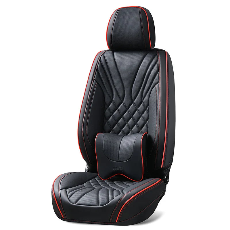 High Quality Business Waterproof Universal Premium Full Leather Car Seat Cushion Cover Set