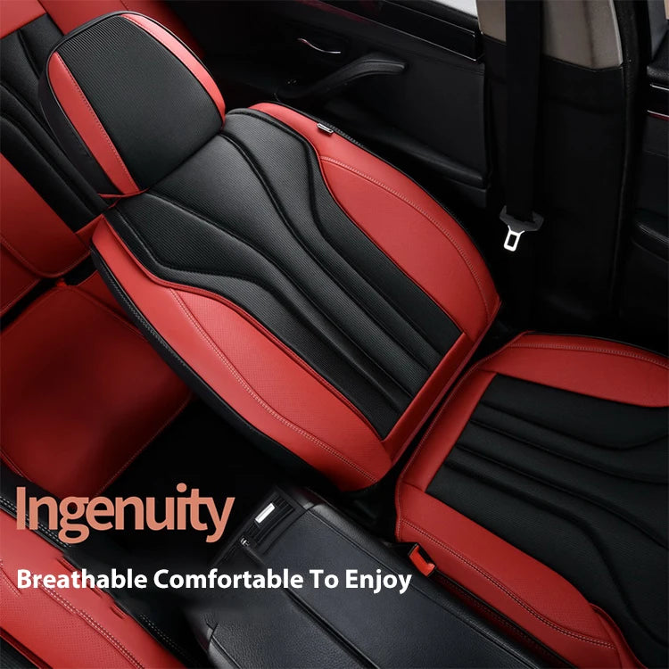 Best Sell 3D Universal Leather Soft Silver Gauze Fabric Full Set Car Seat Cover Seat Protector