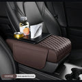 Car Accessories Universal Multifunctional Luxury Leather Armrest Pad Box Car Tissue Tea Cup Holder